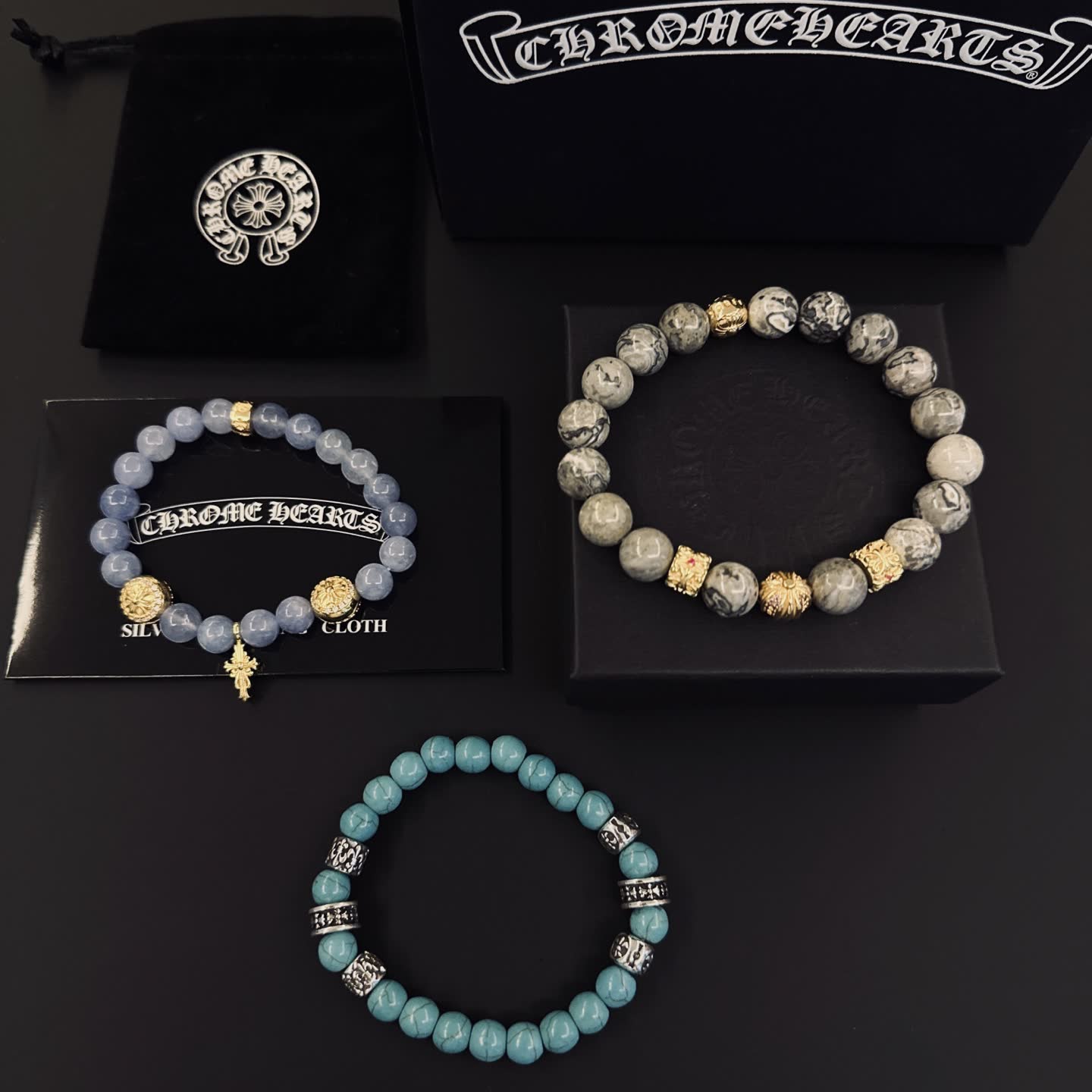 Chrome Hearts Beaded Bracelets Set Chrome Hearts Beaded Bracelets Set